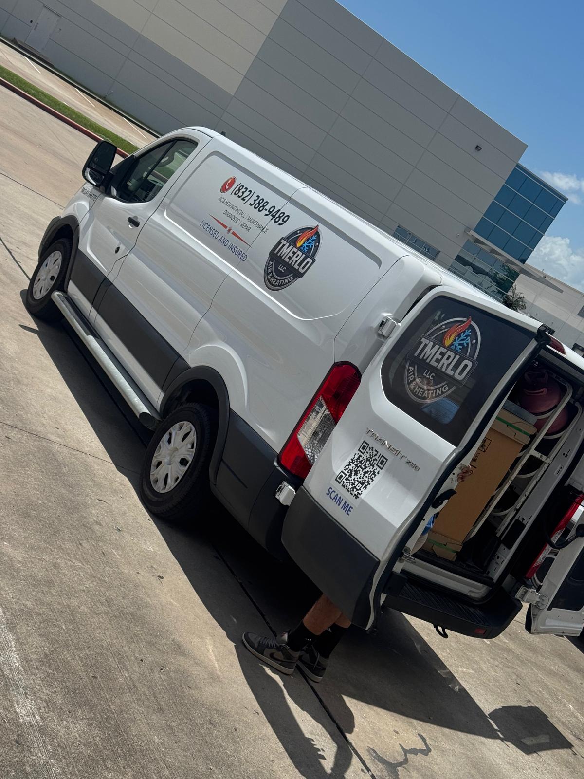 TMerlo branded service van with tools and supplies
